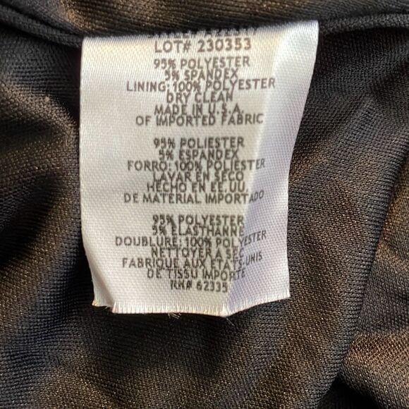 Betsy & Adam Asymmetric One Shoulder Evening Gown Black Crepe Maxi Dress 12 - Picture 8 of 8